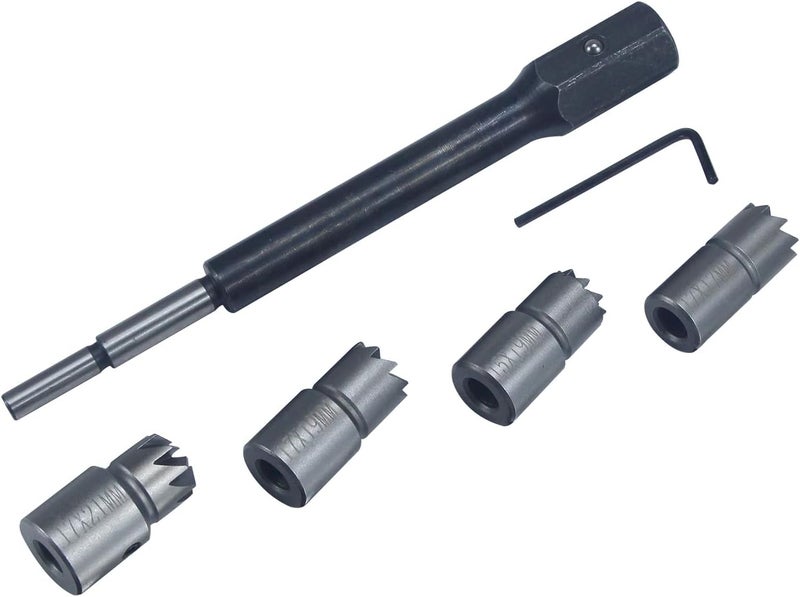 UTMALL 5Pcs Diesel Injector Seat & Cleaner Carbon Remover Seat Tools Cutter Milling Cutter Set Universal Car Tool Injector Remover - Image 4